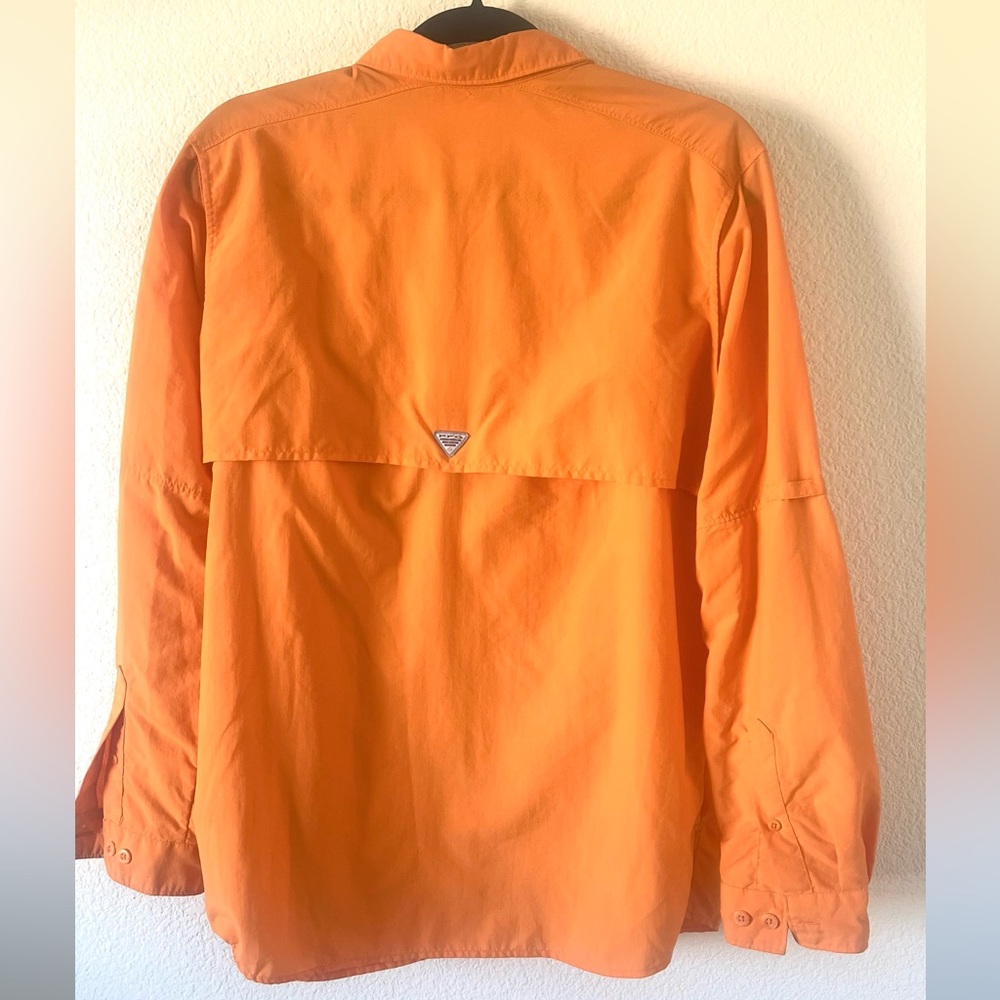 Columbia Women’s Orange Long-Sleeve Button-Down Shirt - Picture 2 of 13